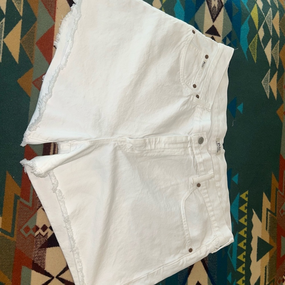 Ralph Lauren White Denim Jean Shorts Versatile Summer Essential
